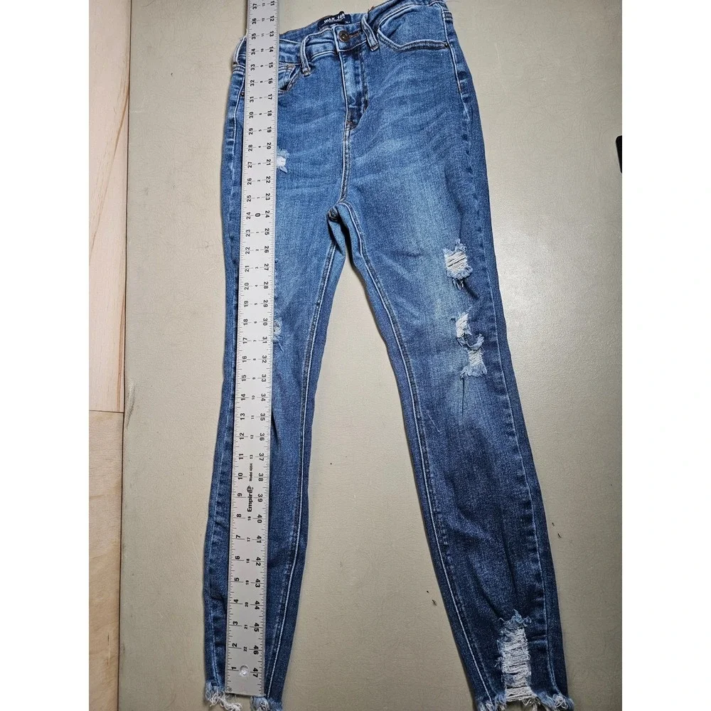 Wax Jean Los Angeles Distressed Skinny Jeans Blue Size 7/28 Distressed